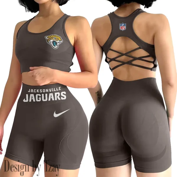 Jacksonville Jaguars High-Waist Fitness Set Women's Butt Lifting Yoga Clothes ANZ2PWSYS047 - Image 3