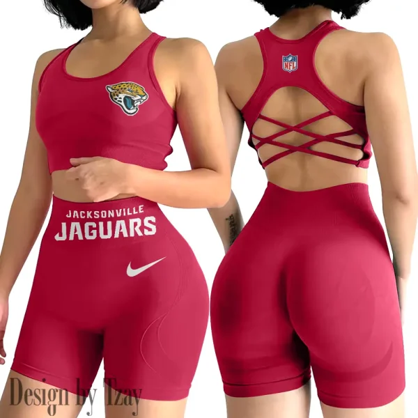 Jacksonville Jaguars High-Waist Fitness Set Women's Butt Lifting Yoga Clothes ANZ2PWSYS047 - Image 4