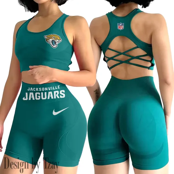 Jacksonville Jaguars High-Waist Fitness Set Women's Butt Lifting Yoga Clothes ANZ2PWSYS047 - Image 6
