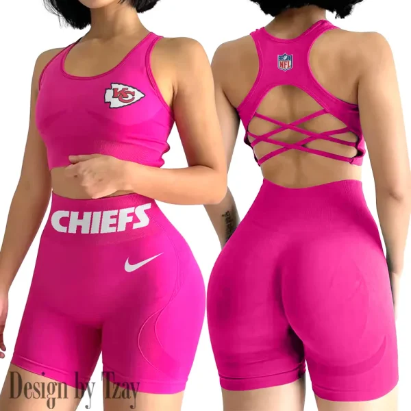 Kansas City Chiefs High-Waist Fitness Set Women's Butt Lifting Yoga Clothes ANZ2PWSYS048