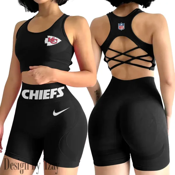 Kansas City Chiefs High-Waist Fitness Set Women's Butt Lifting Yoga Clothes ANZ2PWSYS048 - Image 2