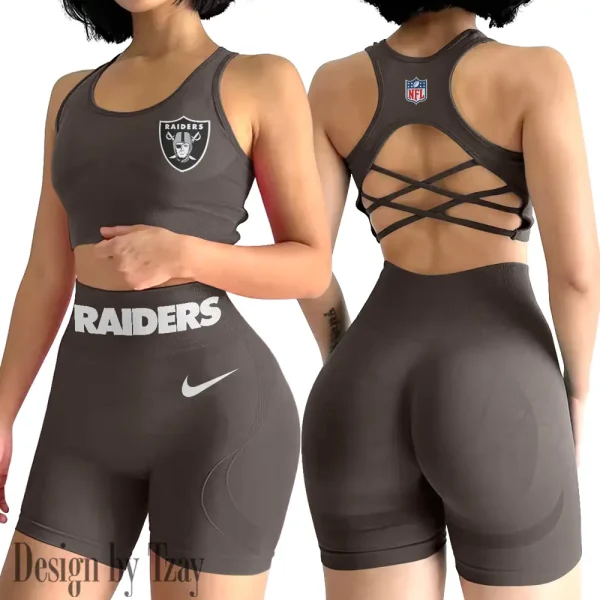 Las Vegas Raiders High-Waist Fitness Set Women's Butt Lifting Yoga Clothes ANZ2PWSYS049