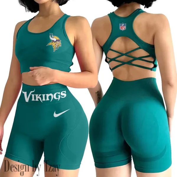 Minnesota Vikings High-Waist Fitness Set Women's Butt Lifting Yoga Clothes ANZ2PWSYS053 - Image 4