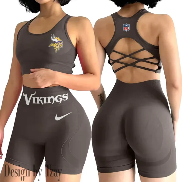 Minnesota Vikings High-Waist Fitness Set Women's Butt Lifting Yoga Clothes ANZ2PWSYS053 - Image 5