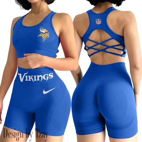 Minnesota Vikings High-Waist Fitness Set Women's Butt Lifting Yoga Clothes ANZ2PWSYS053 - Image 6