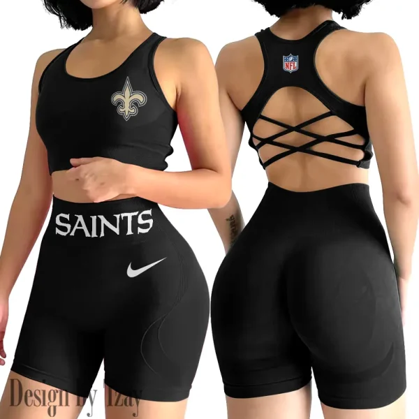 New Orleans Saints High-Waist Fitness Set Women's Butt Lifting Yoga Clothes ANZ2PWSYS055