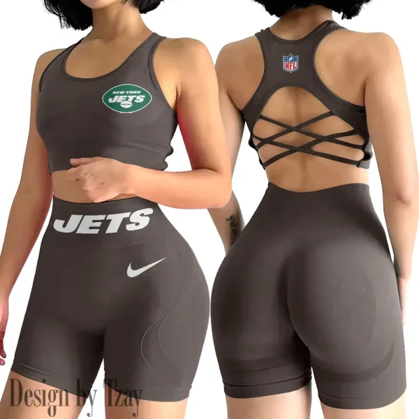New York Jets High-Waist Fitness Set Women's Butt Lifting Yoga Clothes ANZ2PWSYS057