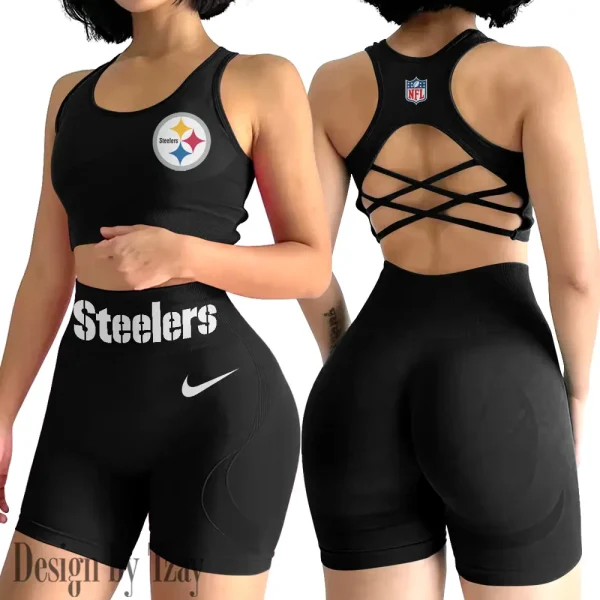 Pittsburgh Steelers High-Waist Fitness Set Women's Butt Lifting Yoga Clothes ANZ2PWSYS059 - Image 2