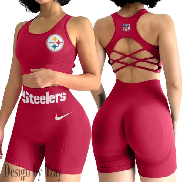 Pittsburgh Steelers High-Waist Fitness Set Women's Butt Lifting Yoga Clothes ANZ2PWSYS059 - Image 3
