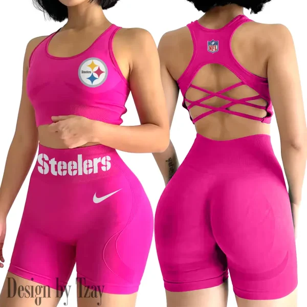 Pittsburgh Steelers High-Waist Fitness Set Women's Butt Lifting Yoga Clothes ANZ2PWSYS059 - Image 4