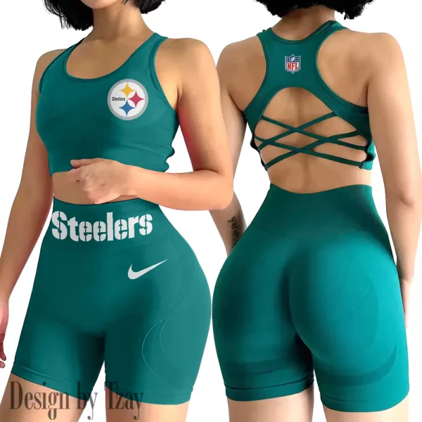 Pittsburgh Steelers High-Waist Fitness Set Women's Butt Lifting Yoga Clothes ANZ2PWSYS059 - Image 5