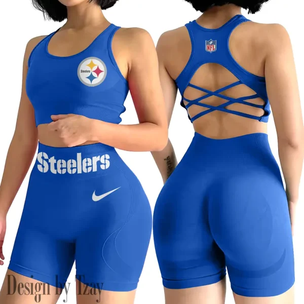 Pittsburgh Steelers High-Waist Fitness Set Women's Butt Lifting Yoga Clothes ANZ2PWSYS059 - Image 6