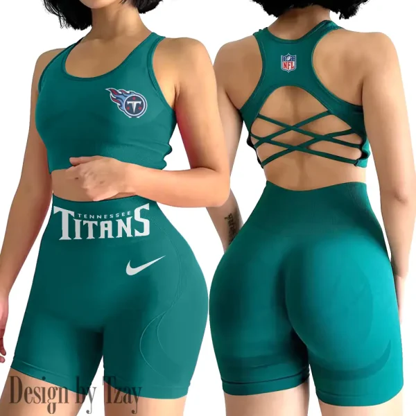Tennessee Titans High-Waist Fitness Set Women's Butt Lifting Yoga Clothes ANZ2PWSYS063 - Image 2