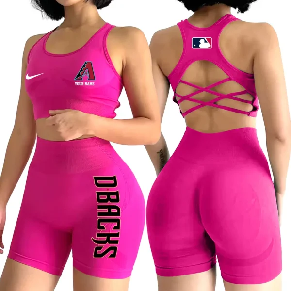 Arizona Diamondbacks MLB High-Waist Fitness Set Women's Butt Lifting Yoga Clothes ANZ2PWSYS065