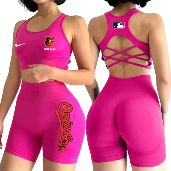 Baltimore Orioles MLB High-Waist Fitness Set Women's Butt Lifting Yoga Clothes ANZ2PWSYS067 - Image 2