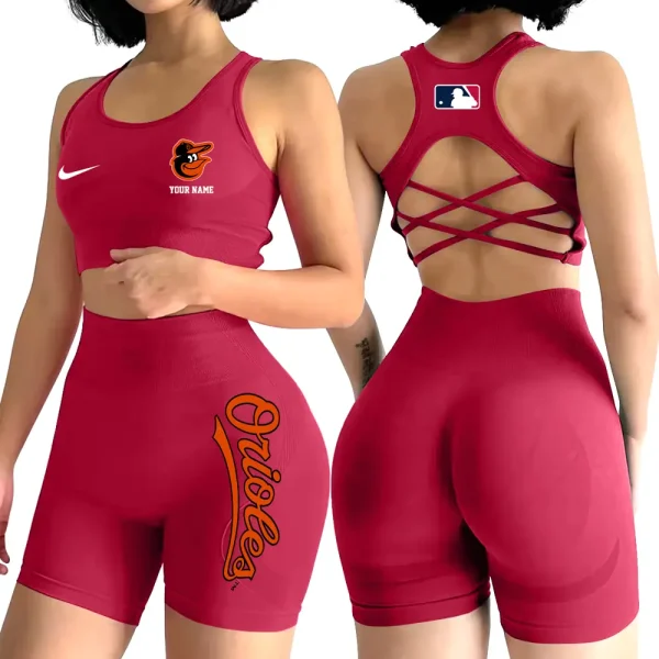 Baltimore Orioles MLB High-Waist Fitness Set Women's Butt Lifting Yoga Clothes ANZ2PWSYS067 - Image 3