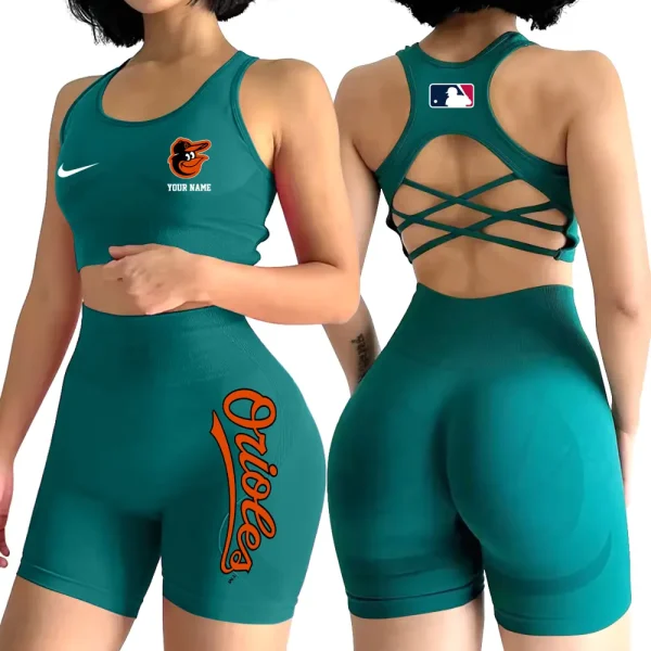 Baltimore Orioles MLB High-Waist Fitness Set Women's Butt Lifting Yoga Clothes ANZ2PWSYS067 - Image 4