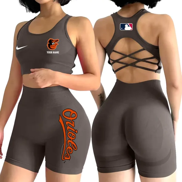 Baltimore Orioles MLB High-Waist Fitness Set Women's Butt Lifting Yoga Clothes ANZ2PWSYS067 - Image 5