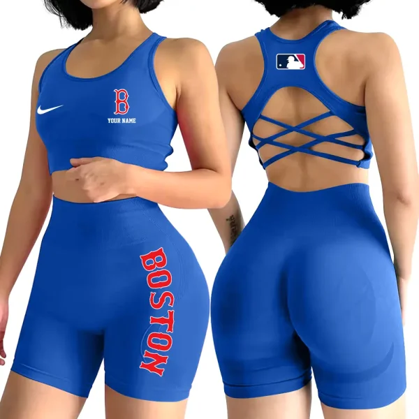 Boston Red Sox MLB High-Waist Fitness Set Women's Butt Lifting Yoga Clothes ANZ2PWSYS068 - Image 5