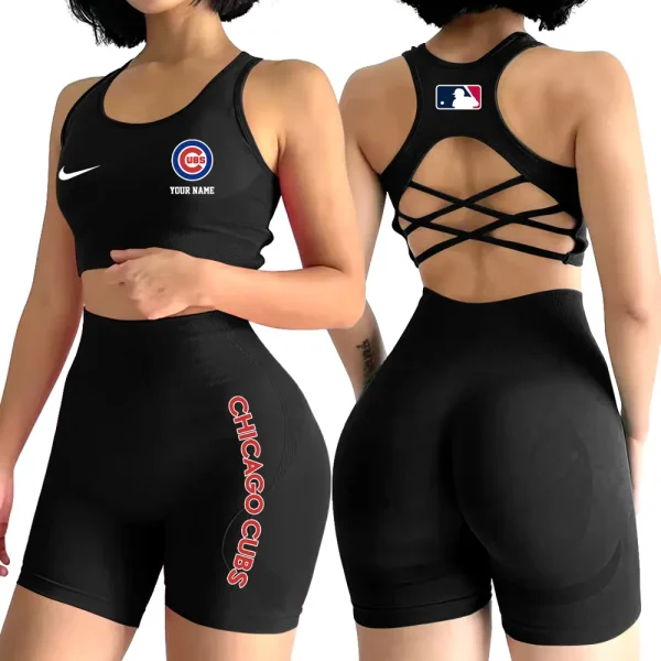 Chicago Cubs MLB High-Waist Fitness Set Women's Butt Lifting Yoga Clothes ANZ2PWSYS069 - Image 6