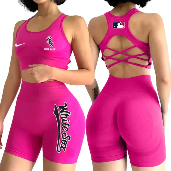 Chicago White Sox MLB High-Waist Fitness Set Women's Butt Lifting Yoga Clothes ANZ2PWSYS070 - Image 5