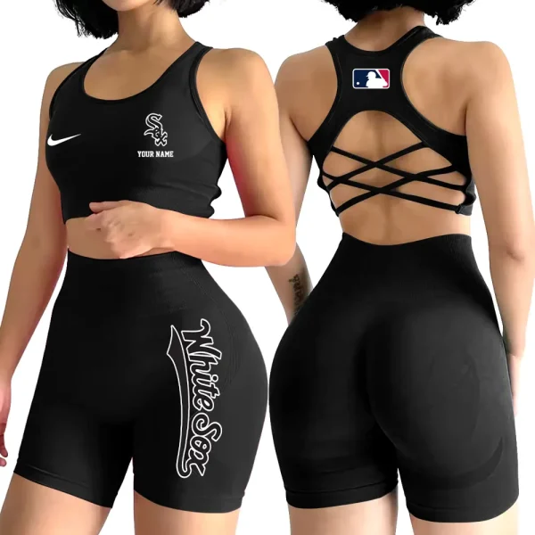 Chicago White Sox MLB High-Waist Fitness Set Women's Butt Lifting Yoga Clothes ANZ2PWSYS070 - Image 6