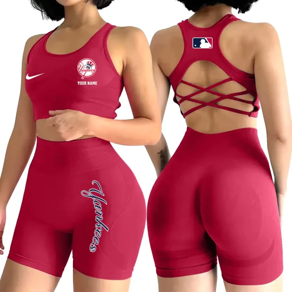 New York Yankees MLB High-Waist Fitness Set Women's Butt Lifting Yoga Clothes ANZ2PWSYS083 - Image 4