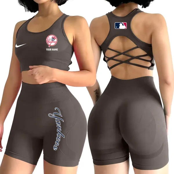 New York Yankees MLB High-Waist Fitness Set Women's Butt Lifting Yoga Clothes ANZ2PWSYS083 - Image 5