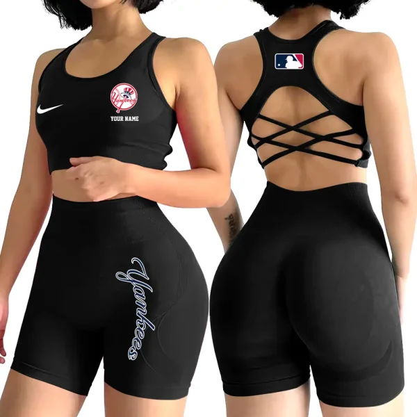 New York Yankees MLB High-Waist Fitness Set Women's Butt Lifting Yoga Clothes ANZ2PWSYS083 - Image 6