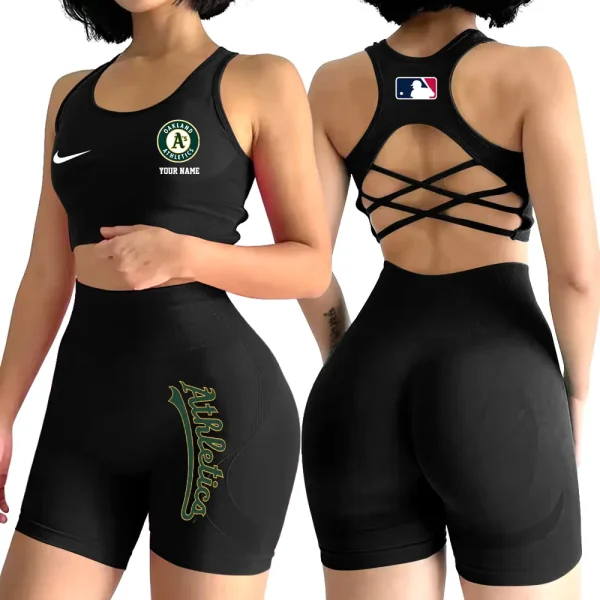 Oakland Athletics MLB High-Waist Fitness Set Women's Butt Lifting Yoga Clothes ANZ2PWSYS084 - Image 2