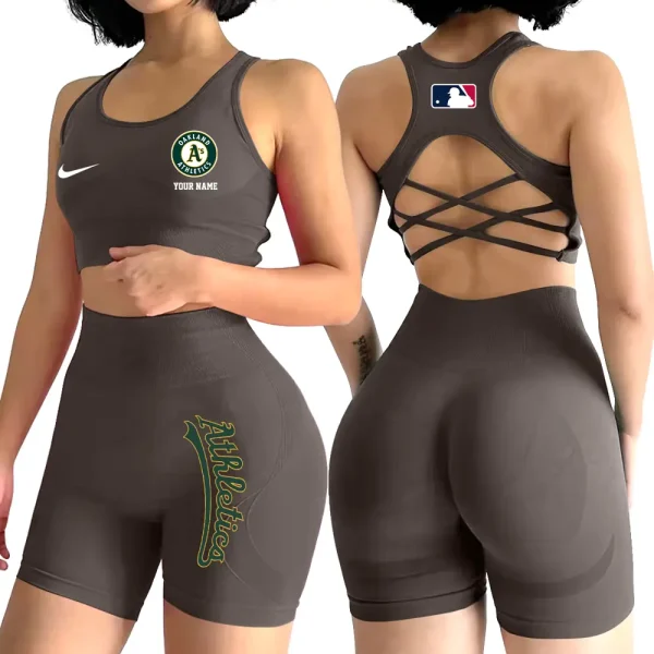 Oakland Athletics MLB High-Waist Fitness Set Women's Butt Lifting Yoga Clothes ANZ2PWSYS084