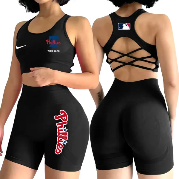 Philadelphia Phillies MLB High-Waist Fitness Set Women's Butt Lifting Yoga Clothes ANZ2PWSYS085 - Image 6