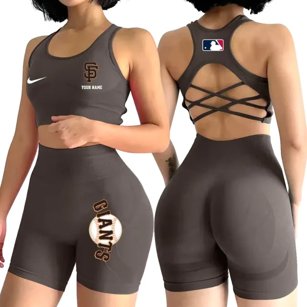San Francisco Giants MLB High-Waist Fitness Set Women's Butt Lifting Yoga Clothes ANZ2PWSYS088 - Image 2