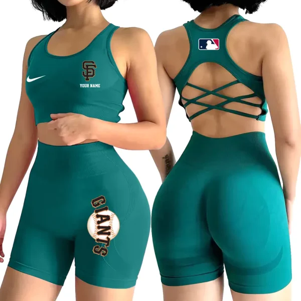 San Francisco Giants MLB High-Waist Fitness Set Women's Butt Lifting Yoga Clothes ANZ2PWSYS088 - Image 3