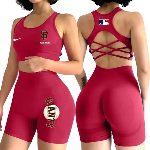 San Francisco Giants MLB High-Waist Fitness Set Women's Butt Lifting Yoga Clothes ANZ2PWSYS088 - Image 4