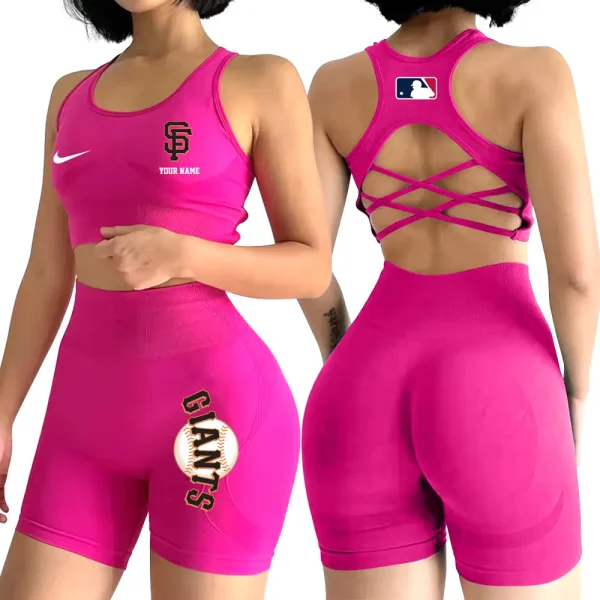 San Francisco Giants MLB High-Waist Fitness Set Women's Butt Lifting Yoga Clothes ANZ2PWSYS088 - Image 6