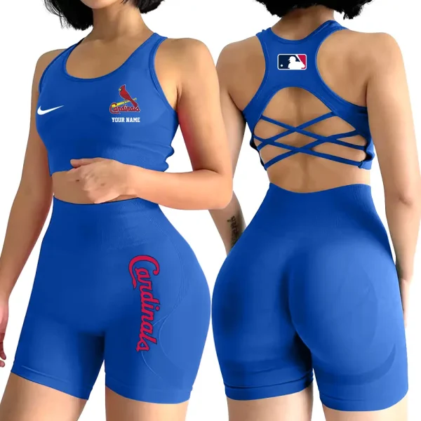 St. Louis Cardinals MLB High-Waist Fitness Set Women's Butt Lifting Yoga Clothes ANZ2PWSYS090