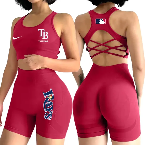 Tampa Bay Rays MLB High-Waist Fitness Set Women's Butt Lifting Yoga Clothes ANZ2PWSYS091 - Image 3