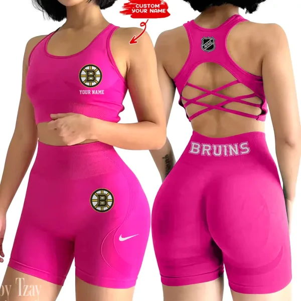 Boston Bruins NHL High-Waist Fitness Set Women's Butt Lifting Yoga Clothes ANZ2PWSYS096