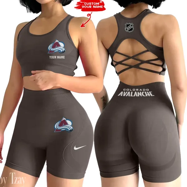 Colorado Avalanche NHL High-Waist Fitness Set Women's Butt Lifting Yoga Clothes ANZ2PWSYS101 - Image 2