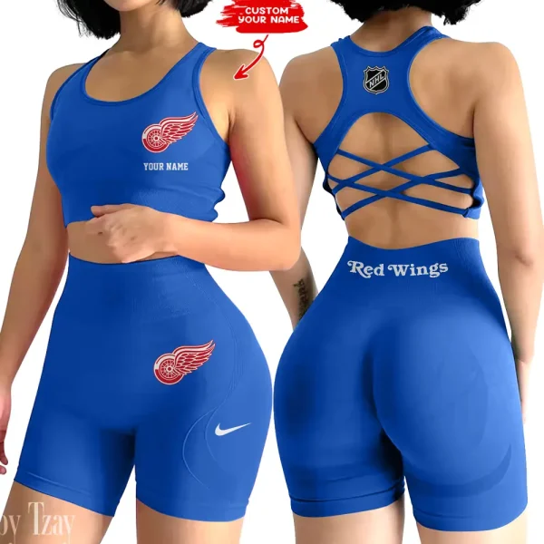 Detroit Red Wings NHL High-Waist Fitness Set Women's Butt Lifting Yoga Clothes ANZ2PWSYS104 - Image 3