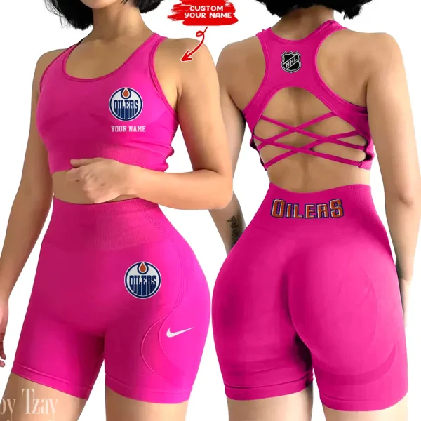 Edmonton Oilers NHL High-Waist Fitness Set Women's Butt Lifting Yoga Clothes ANZ2PWSYS105 - Image 6