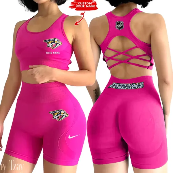 Nashville Predators NHL High-Waist Fitness Set Women's Butt Lifting Yoga Clothes ANZ2PWSYS110 - Image 2