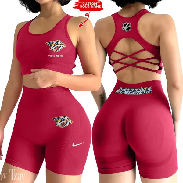 Nashville Predators NHL High-Waist Fitness Set Women's Butt Lifting Yoga Clothes ANZ2PWSYS110 - Image 3