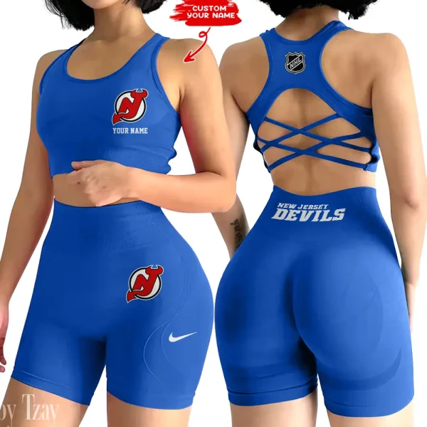 New Jersey Devils NHL High-Waist Fitness Set Women's Butt Lifting Yoga Clothes ANZ2PWSYS111 - Image 5