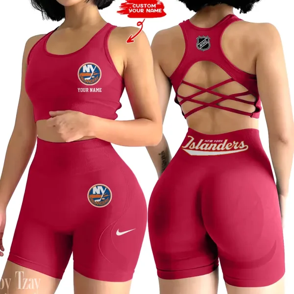 New York Islanders NHL High-Waist Fitness Set Women's Butt Lifting Yoga Clothes ANZ2PWSYS112 - Image 3