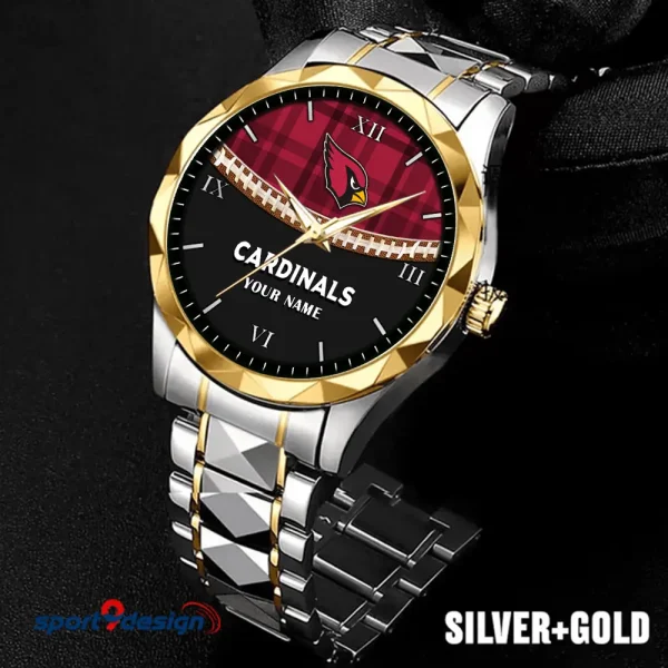 Arizona Cardinals Men Watch Classic Business Calendar Week Stainless Steel Waterproof MTTDMW353