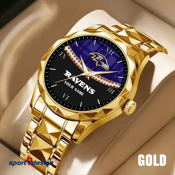 Baltimore Ravens Men Watch Classic Business Calendar Week Stainless Steel Waterproof MTTDMW355 - Image 5