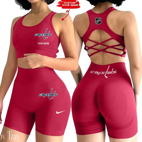 Washington Capitals NHL High-Waist Fitness Set Women's Butt Lifting Yoga Clothes ANZ2PWSYS120 - Image 3