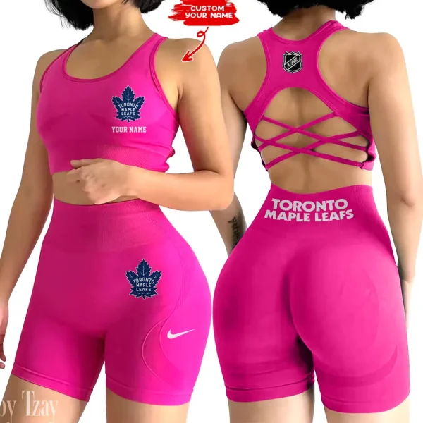 Toronto Maple Leafs NHL High-Waist Fitness Set Women's Butt Lifting Yoga Clothes ANZ2PWSYS124
